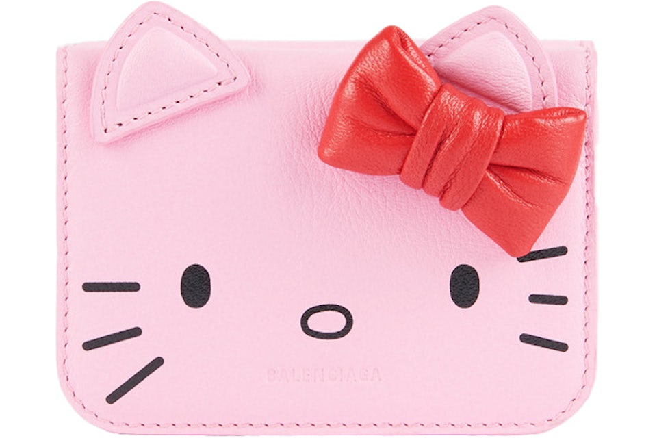 Balenciaga x Hello Kitty Wallet Mini Pink in Calfskin with Silver-tone - US