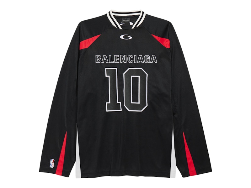 Balenciaga x NBA Oversized Long Sleeve T-Shirt Black/Multicolor