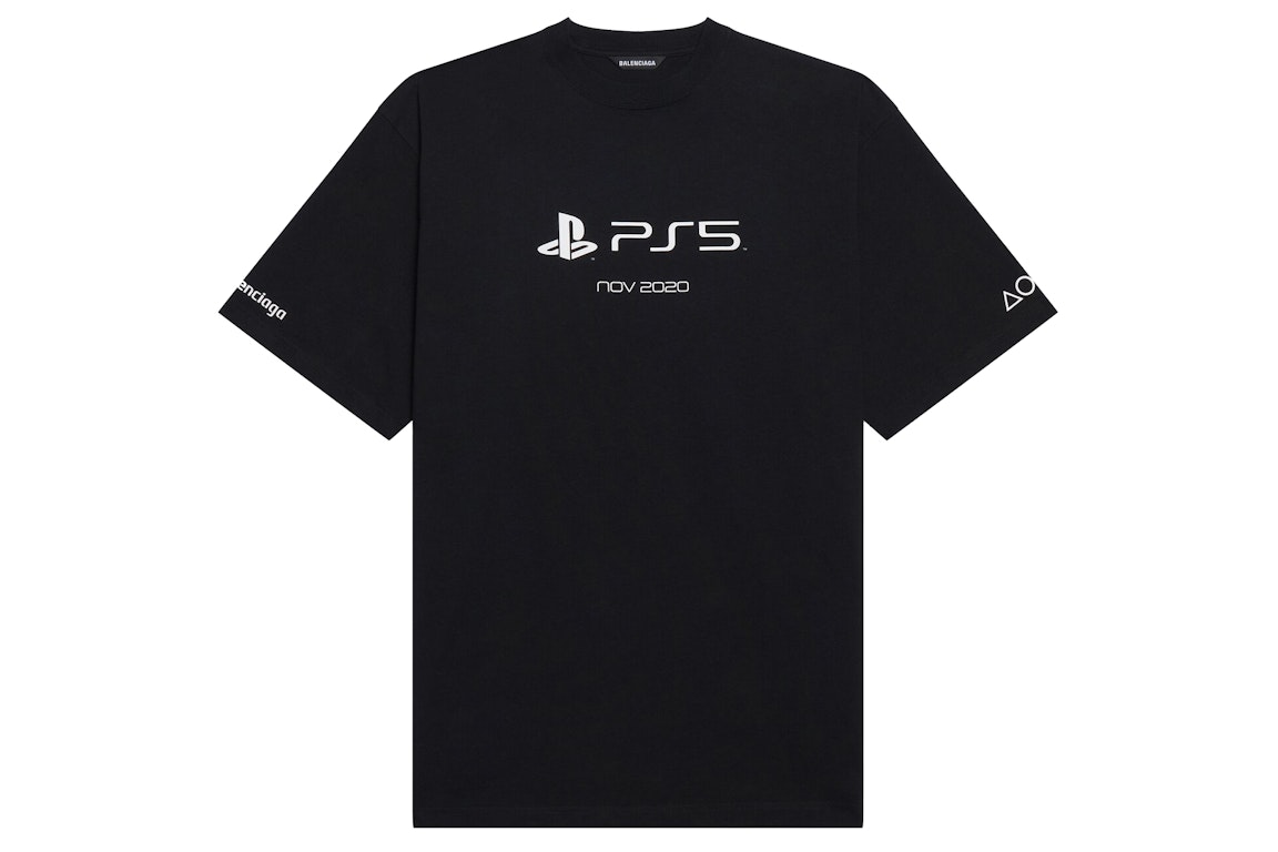 Pre-owned Balenciaga X Playstation Boxy T-shirt Black