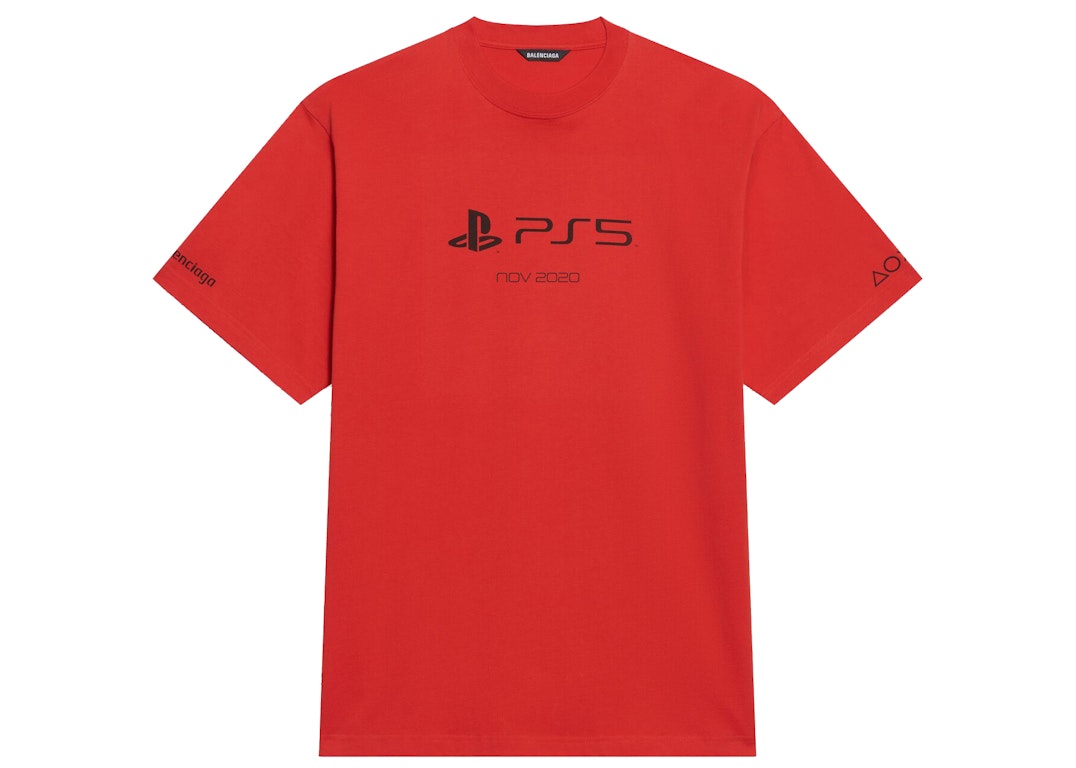 Pre-owned Balenciaga X Playstation Boxy T-shirt Red