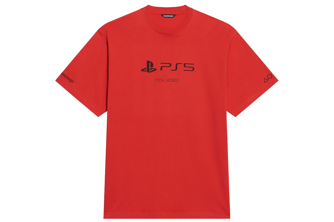 Pre-owned Balenciaga X Playstation Boxy T-shirt Red