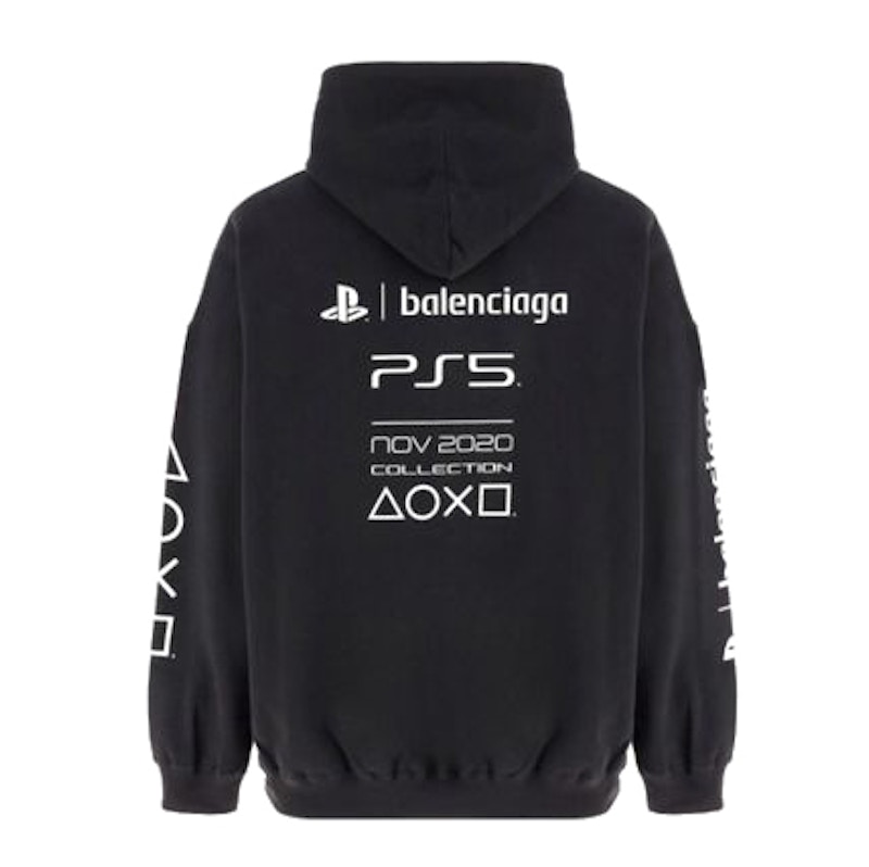 Balenciaga x PlayStation Oversize Cotton Hoodie Black Men's - FW21 ...