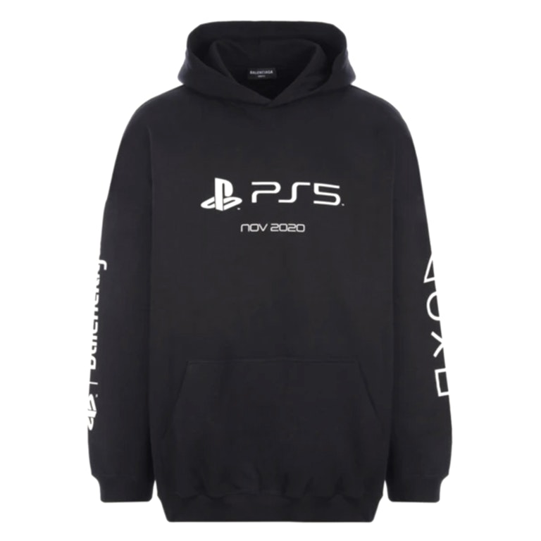 Pre-owned Balenciaga X Playstation Oversize Cotton Hoodie Black