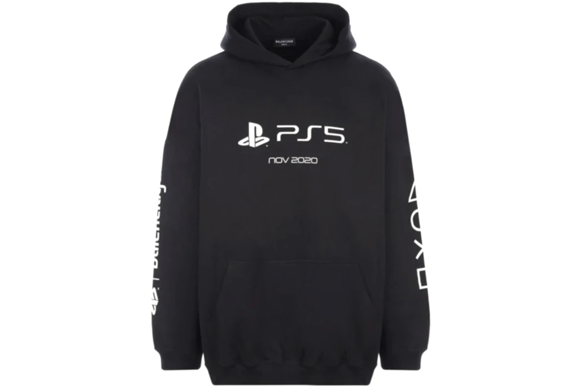 Balenciaga x PlayStation Oversize Cotton Hoodie Black