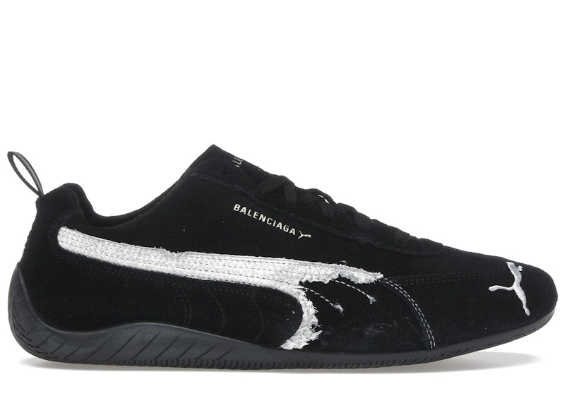 Balenciaga x Puma Speedcat Suede Distressed Black White Men's