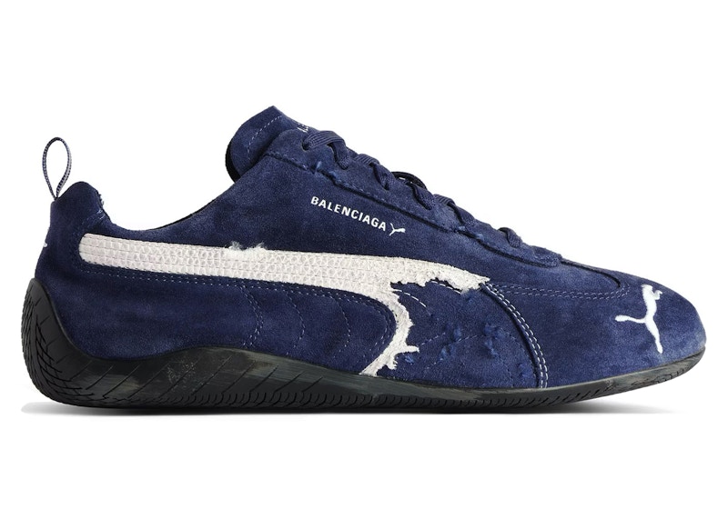Balenciaga x Puma Speedcat Suede Distressed Navy White