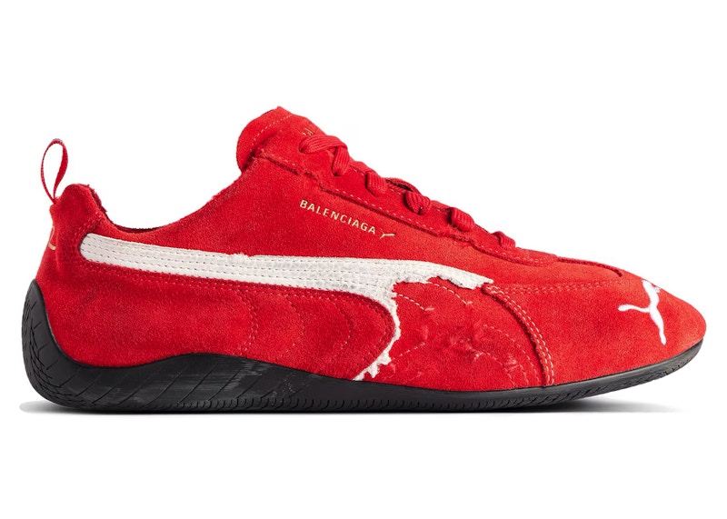 Balenciaga x Puma Speedcat Suede Distressed Red White Men's