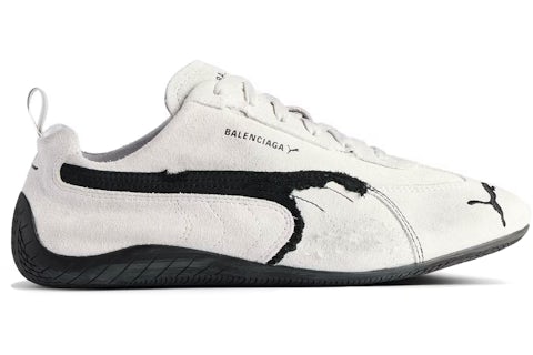 Balenciaga x Puma Speedcat Suede Distressed White Black Men's