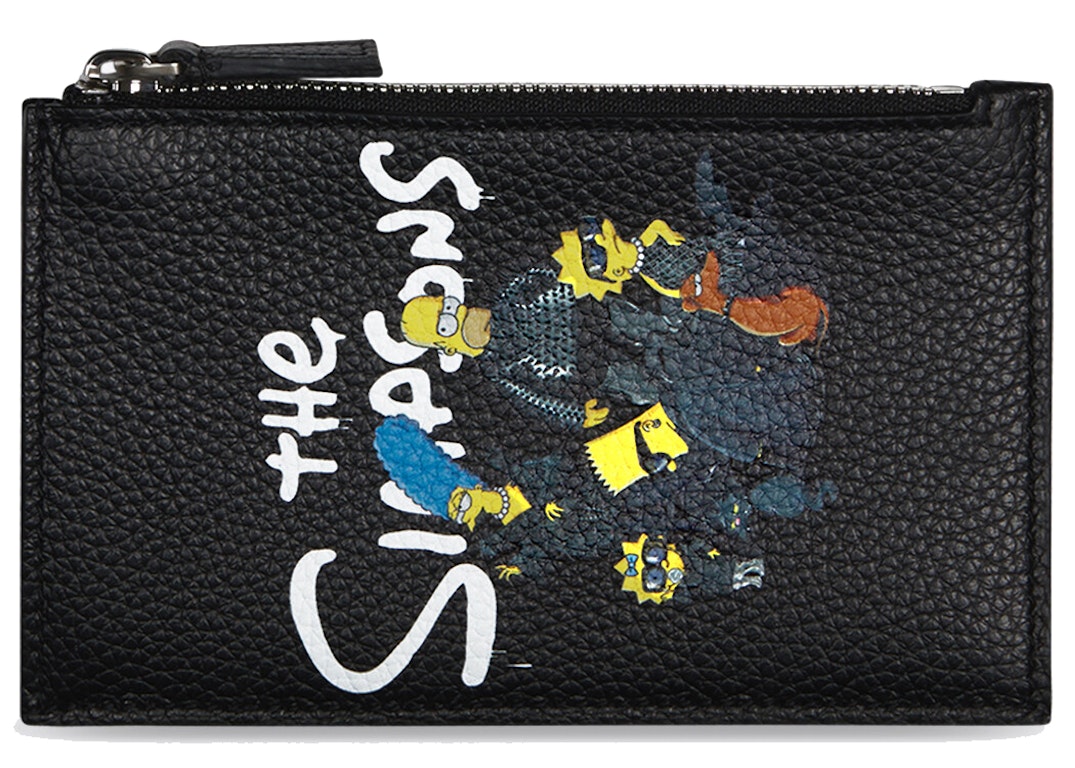 Pre-owned Balenciaga X The Simpsons Long Coin And Card Holder Black