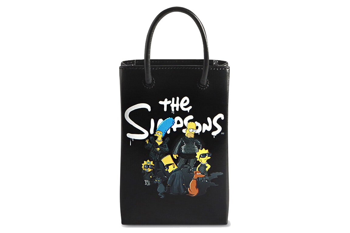 Pre-owned Balenciaga X The Simpsons Mini Shopping Bag Black