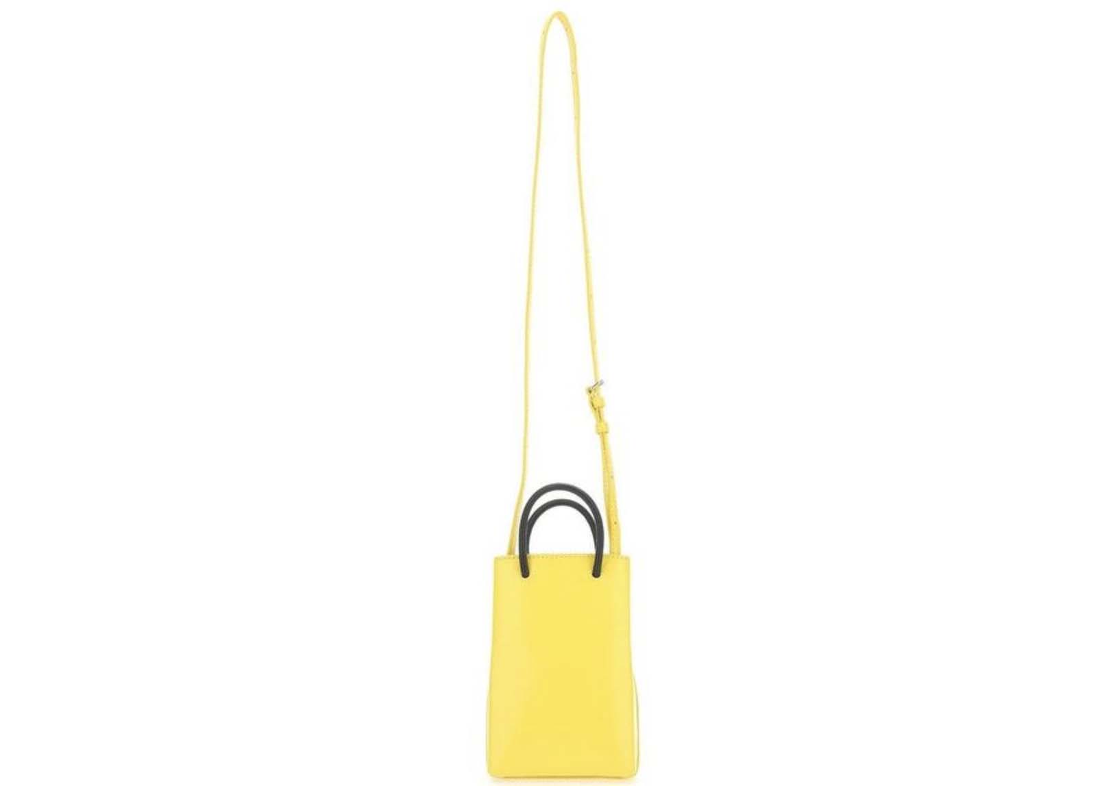 Balenciaga x The Simpsons Mini Shopping Bag Yellow in Calfskin