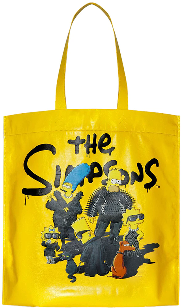 Balenciaga x The Simpsons Shopper Shoulder Tote Bag Medium Yellow in ...