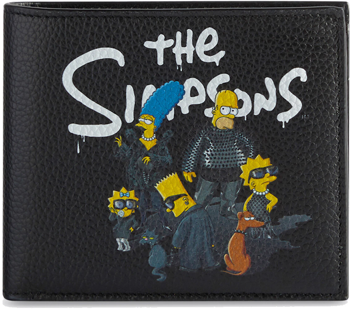 Loaded Sammenligning Hvile Balenciaga x The Simpsons Square Folded Coin Wallet Black in Calfskin  Leather - US