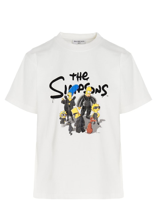 Pre-owned Balenciaga X The Simpsons Womens Small Fit T-shirt White