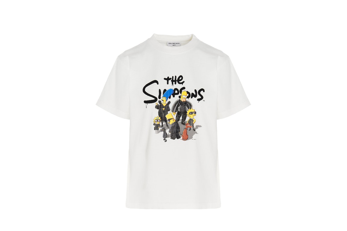 Pre-owned Balenciaga X The Simpsons Womens Small Fit T-shirt White