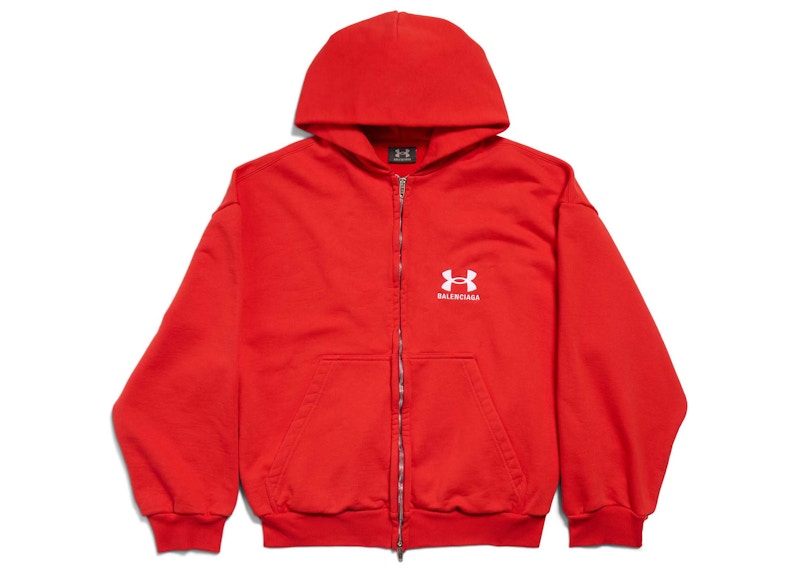 Red balenciaga hoodie sale