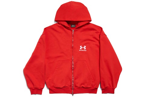 Balenciaga x Under Armour Zip-Up Hoodie Regular Fit Red/White
