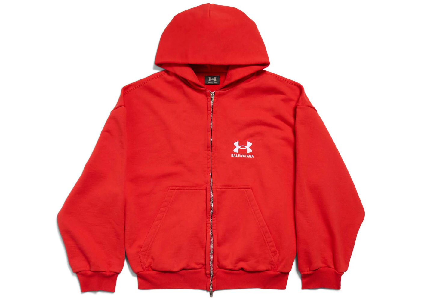 Balenciaga x Under Armour Zip-Up Hoodie Regular Fit Red/White