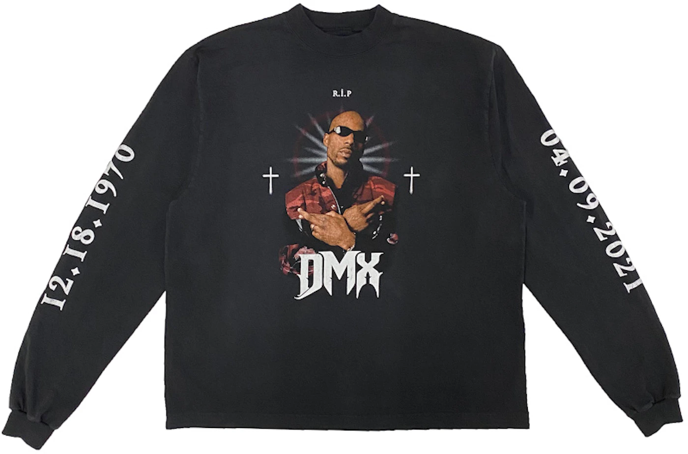 Balenciaga Yeezy DMX, A Tribute Longsleeve T-Shirt Faded Black SS21 - US