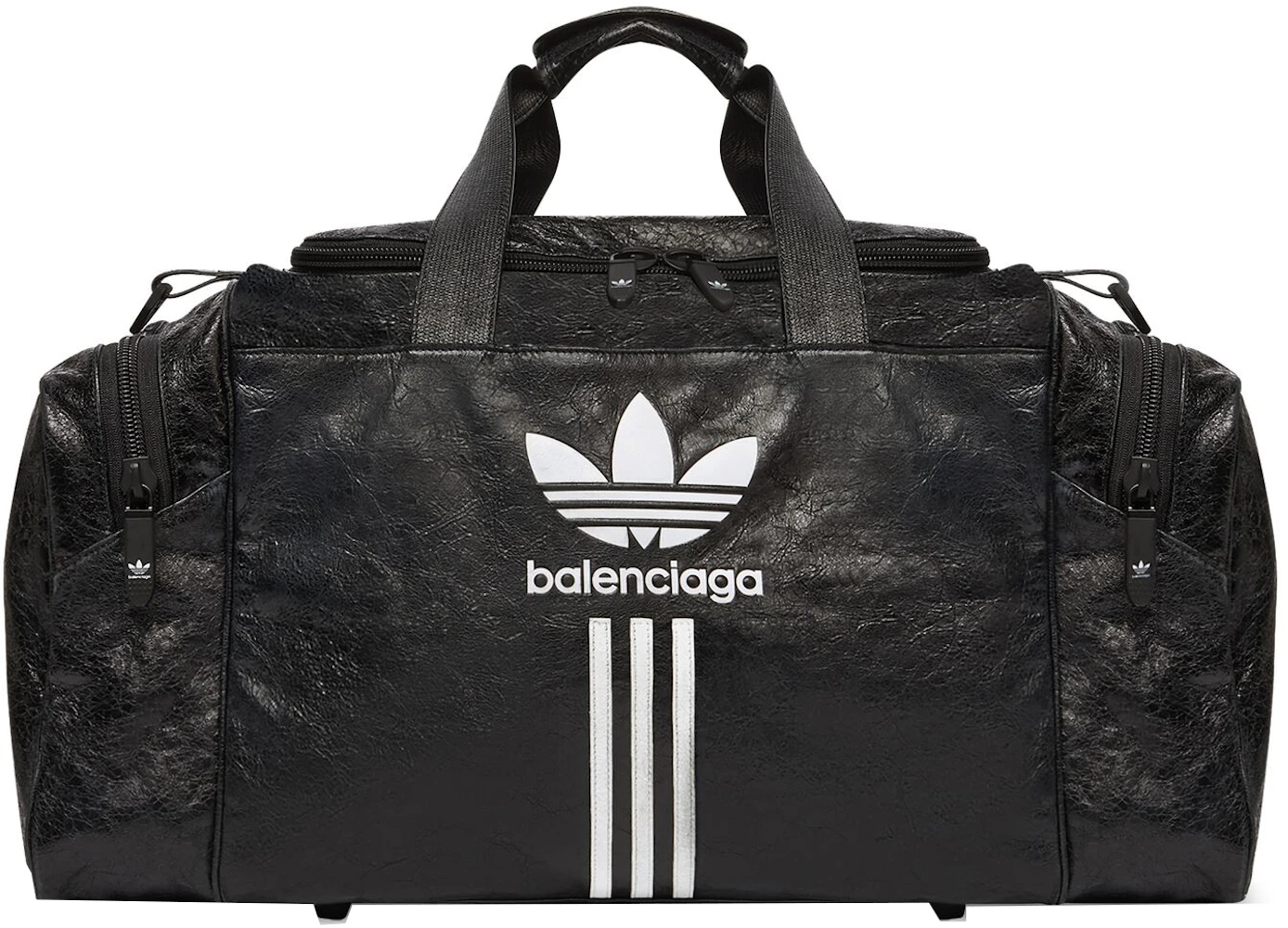 Popular avión Tectónico Balenciaga x adidas Gym Bag Black/Black in Aged Arena Lambskin Leather - US