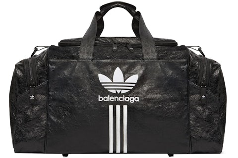 Balenciaga x adidas Gym Bag Black/Black in Aged Arena Lambskin