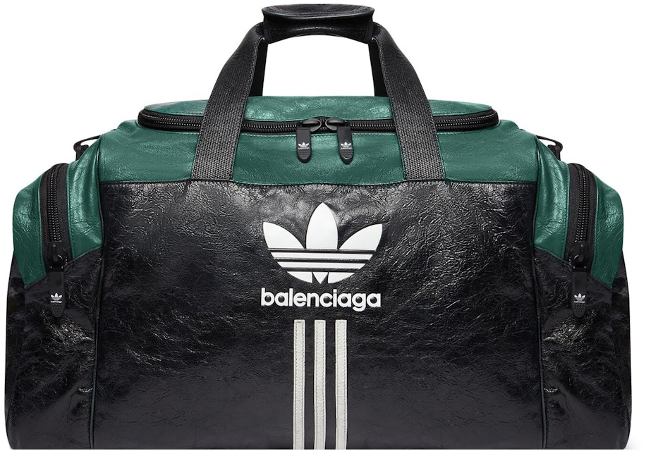 Balenciaga adidas Bag Black/Green in Aged Arena Leather - US