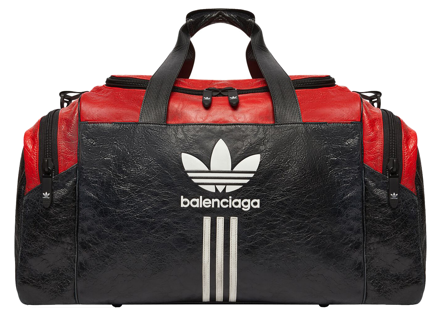 Balenciaga x adidas Gym Bag Black/Red in Aged Arena Lambskin