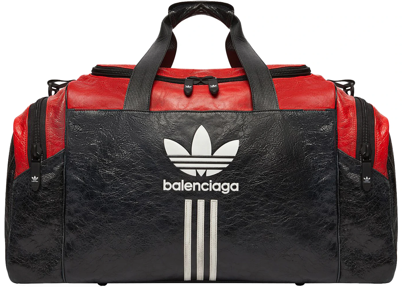 Balenciaga x adidas Bag Black/Red in Aged Lambskin Leather - US