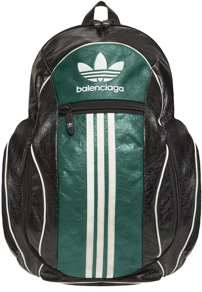 Zo veel ziekenhuis Krachtcel Balenciaga x adidas Large Backpack Black/Green in Aged Arena Lambskin  Leather - US