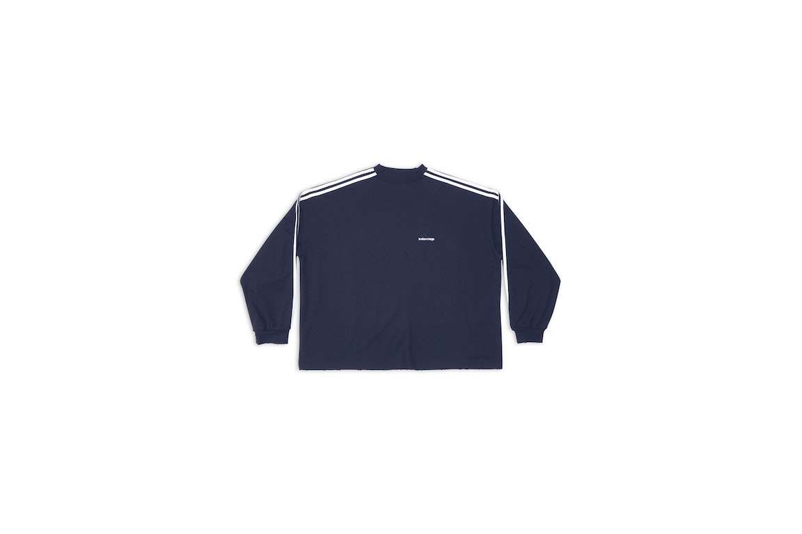 Pre-owned Balenciaga X Adidas Long Sleeve T-shirt Navy