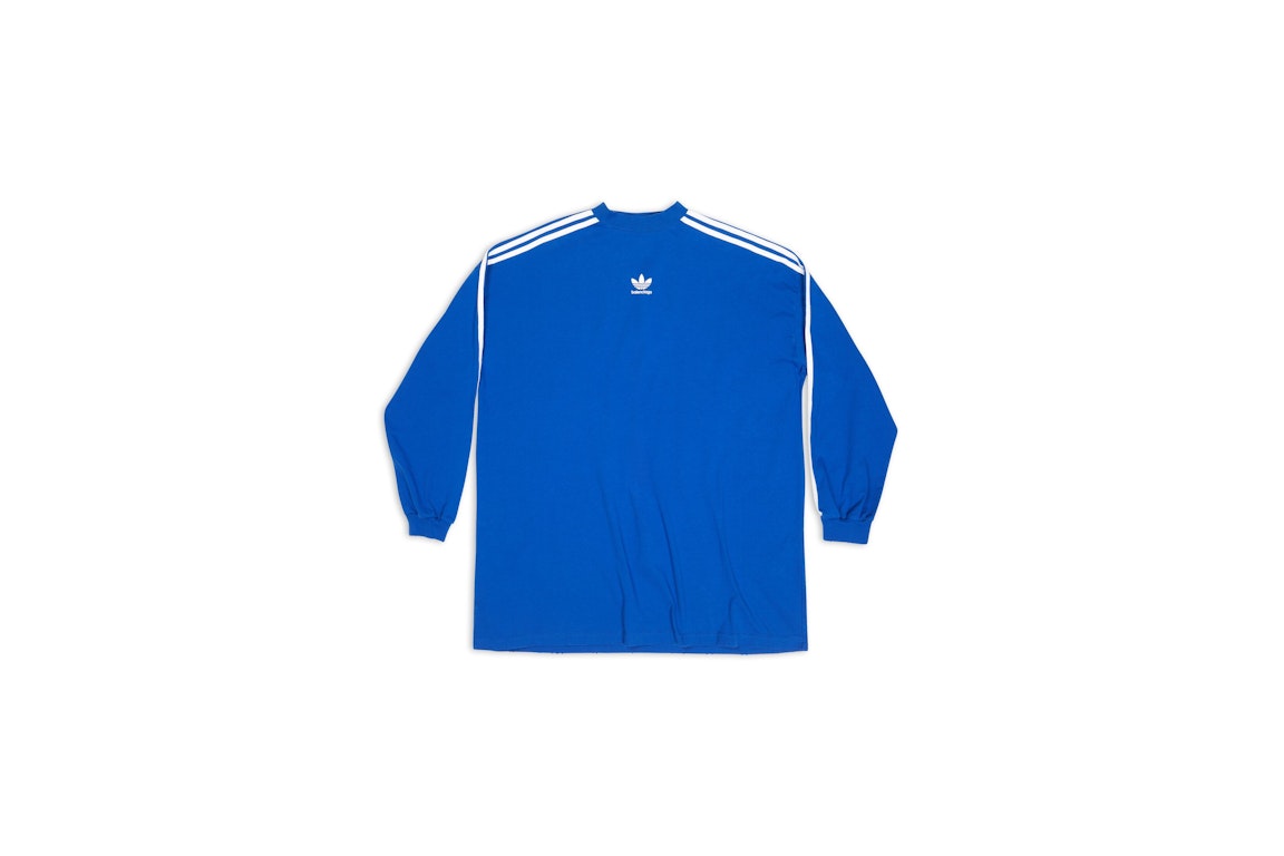 Pre-owned Balenciaga X Adidas Long Sleeve T-shirt Oversized Blue