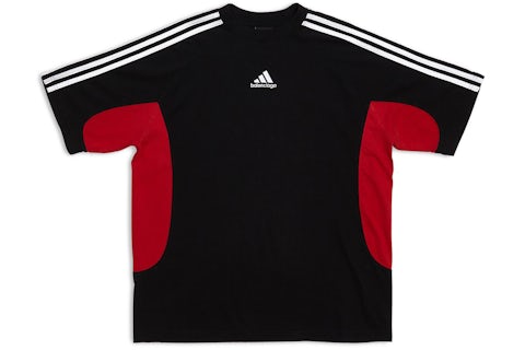 Camiseta Balenciaga x adidas Medium Fit Negro Rojo Hombre SS23 US