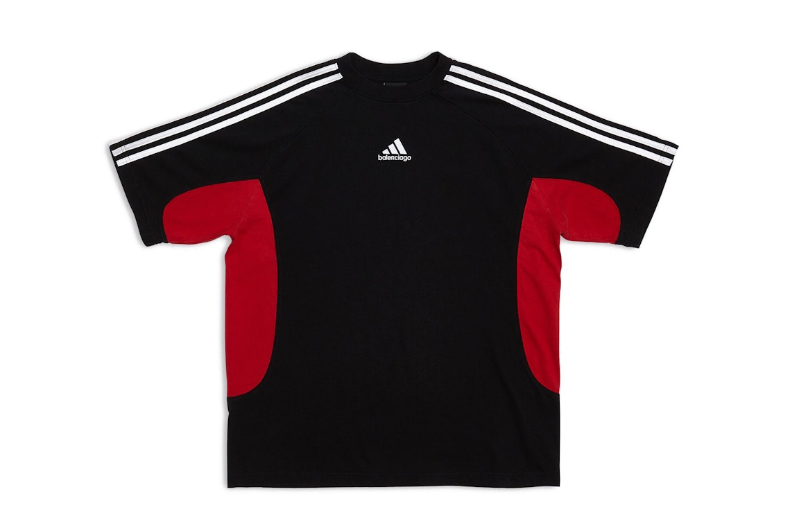 Pre-owned Balenciaga X Adidas Medium Fit T-shirt Black Red