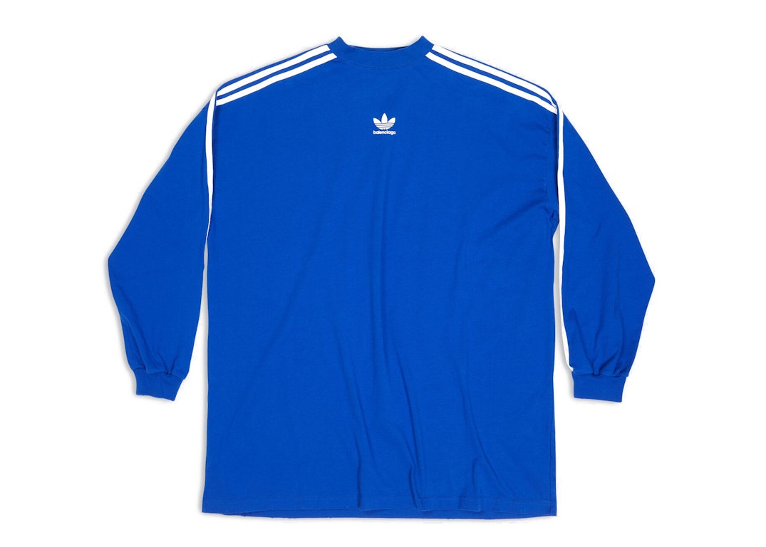 Pre-owned Balenciaga X Adidas Oversized L/s T-shirt Blue