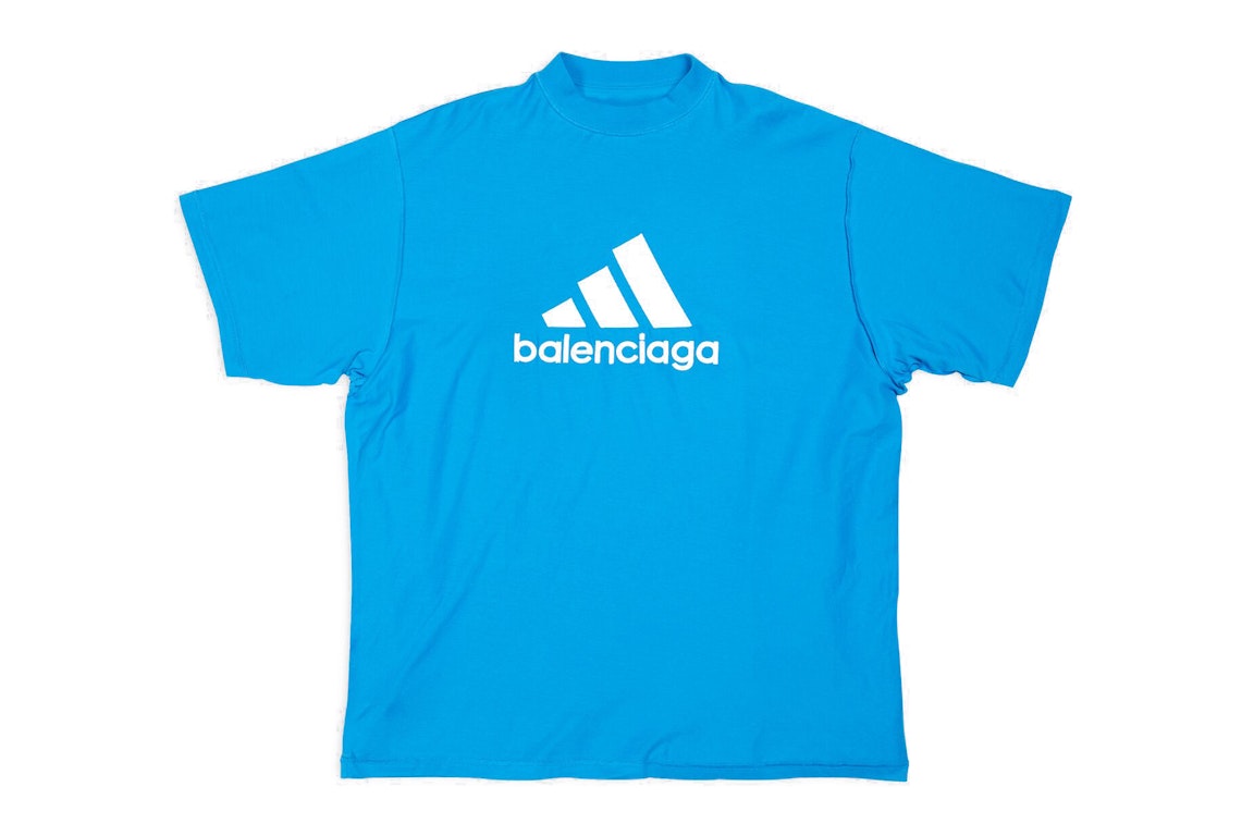 Pre-owned Balenciaga X Adidas Oversized T-shirt Blue