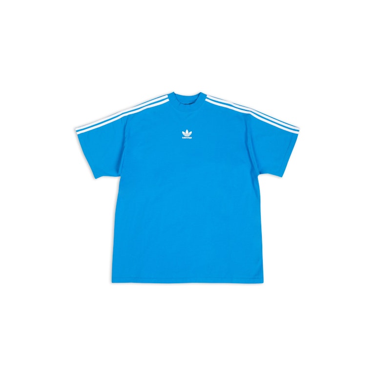 Pre-owned Balenciaga X Adidas T-shirt Oversized Blue
