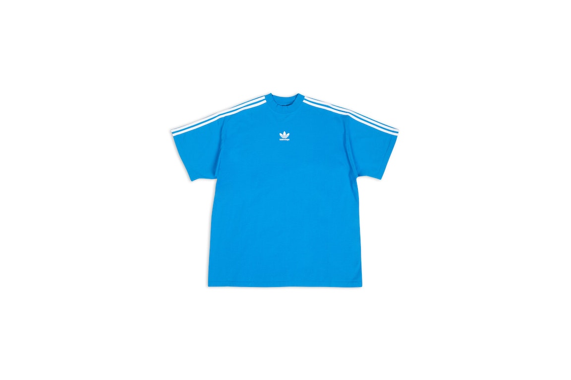 Pre-owned Balenciaga X Adidas T-shirt Oversized Blue