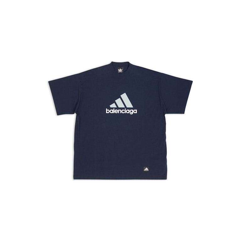 Pre-owned Balenciaga X Adidas T-shirt Oversized Navy Blue