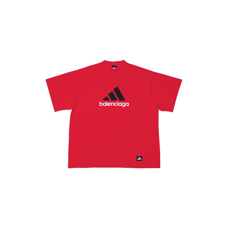 Pre-owned Balenciaga X Adidas T-shirt Oversized Red