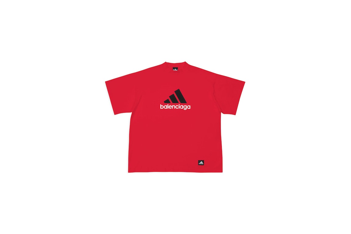 Pre-owned Balenciaga X Adidas T-shirt Oversized Red