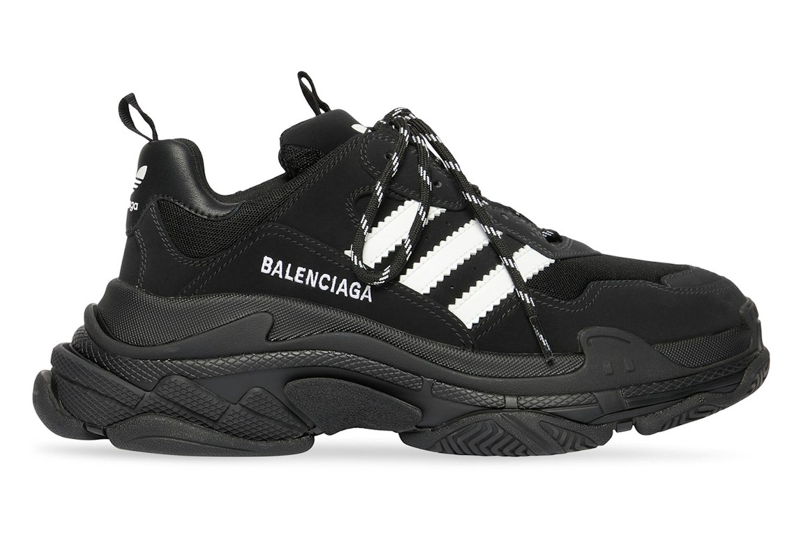 Pre-owned Balenciaga X Adidas Triple S Black White (women's) In Black/white