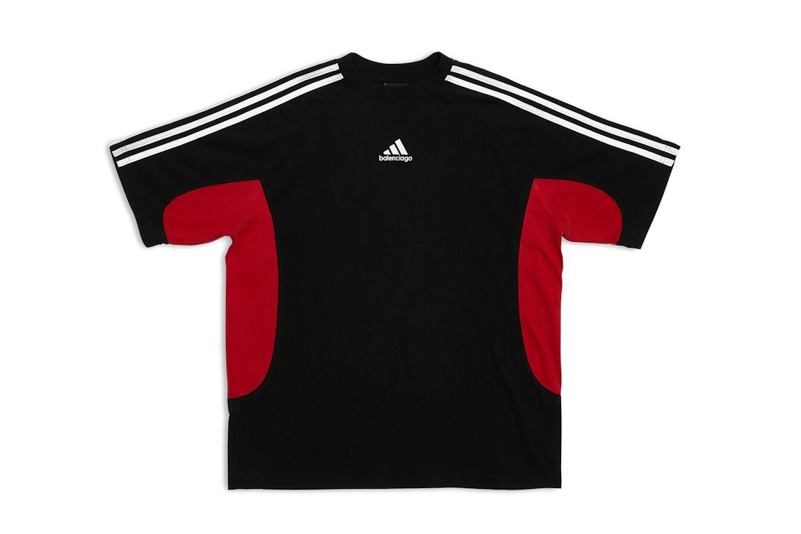 Pre-owned Balenciaga X Adidas Women's Medium Fit T-shirt Black Red
