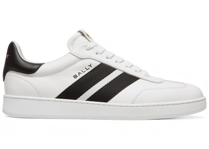 Pre-owned Bally Men's  Retro Crest Sneaker Sneakers In White/black In Multi