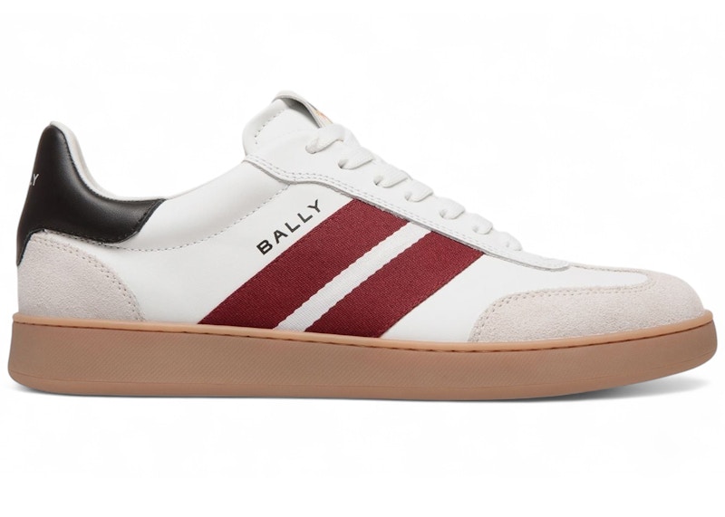 Pre-owned Bally Men's  Retro Crest Sneaker Gum Sneakers In White/red/black In Multi