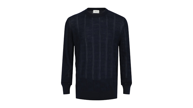 Bally Vertical-Pattern Cashmere Sweater Ink