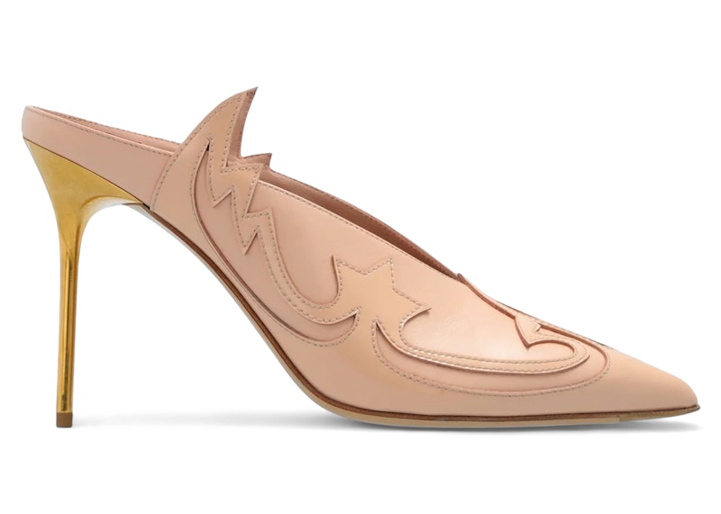 Balmain Ruby Western Heeled Mules Nude (Women's