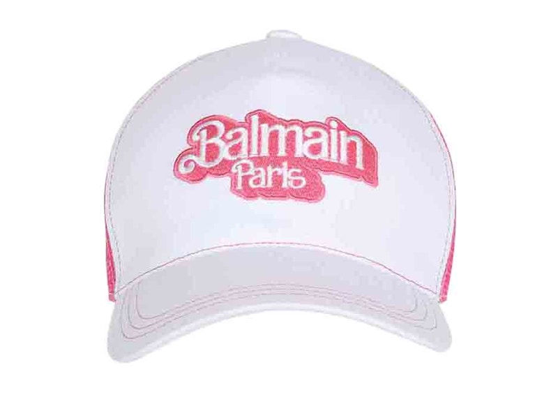 Balmain x Barbie - Cotton Cap White with Pink Balmain Paris Logo