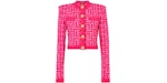 Balmain x Barbie - Knit Cardigan with Light Pink Balmain Monogram