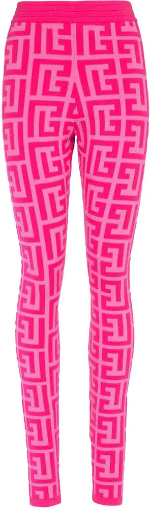 Balmain x Barbie - Knit Leggings with Light Pink Balmain Monogram - FW21 -  US
