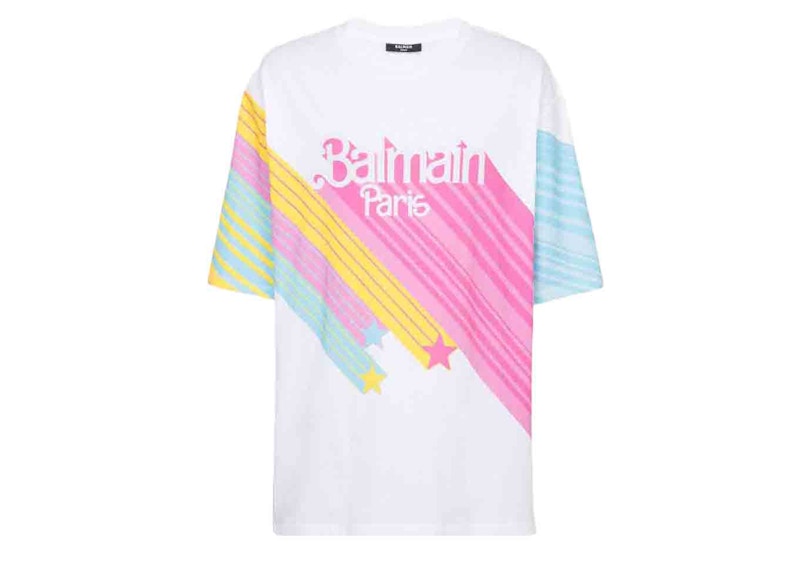 Balmain x Barbie - Oversized Cotton T-shirt Multicolor with Pink